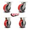 Service Caster 8 Inch Heavy Duty Red Poly on Cast Iron Wheel Caster Swivel 2 Rigid SCC, 2PK SCC-KP92S830-PUR-RS-2-R-2 - alternate 2